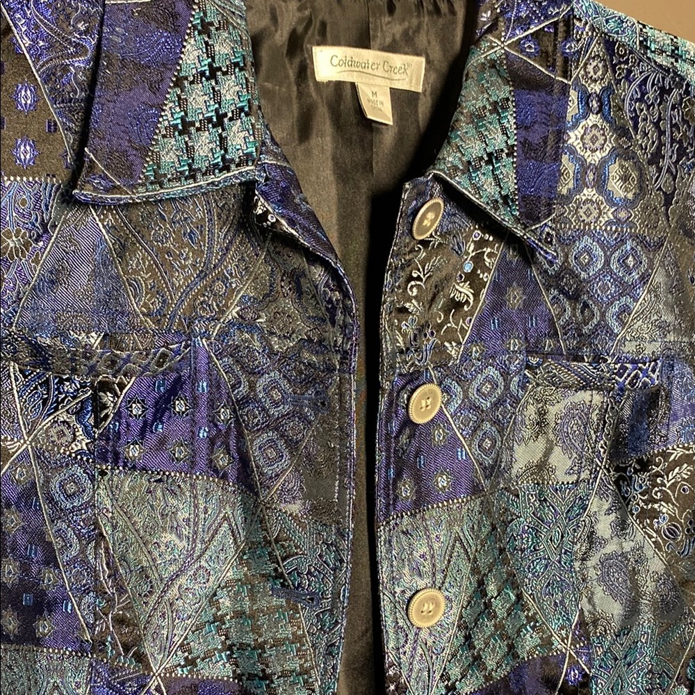 Coldwater Creek Blue Patchwork Design Jacket - image 5